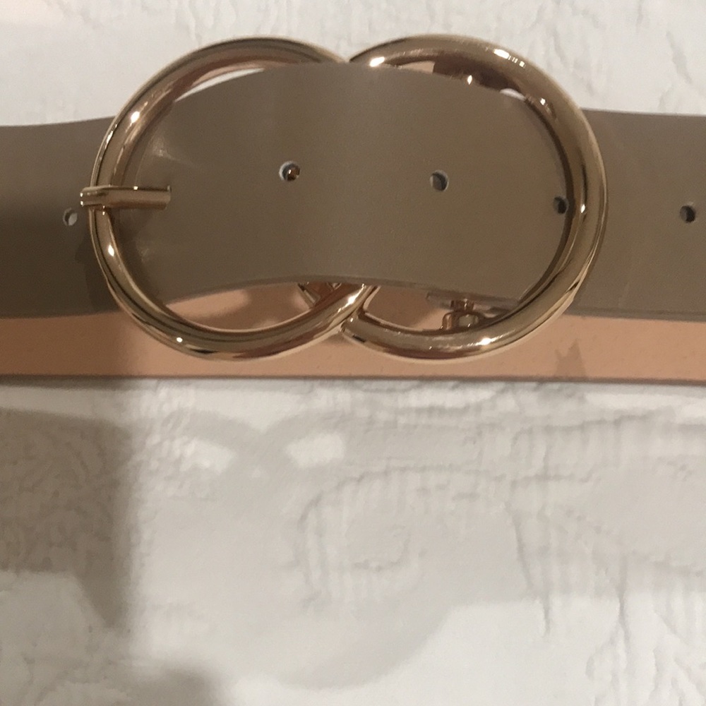 Faux leather belt, taupe